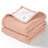 Picture of Lulu moon Muslin Baby Blanket - Cotton Quilt Blankets for Toddlers - Reversible Nursery Crib Blanket for Baby Boys and Girls 47"x47"(Peach Pink)