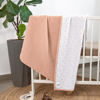 Picture of Lulu moon Muslin Baby Blanket - Cotton Quilt Blankets for Toddlers - Reversible Nursery Crib Blanket for Baby Boys and Girls 47"x47"(Peach Pink)