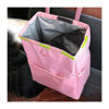 Picture of Fekey&JF Hanging Car Trash Can with Storage Pockets, Waterproof Leakproof Oxford Auto Garbage Bag, Multi-Use Organizer for Outdoor Traveling, Foldable Trash Bin for Truck, SUV, Home, Office (Pink)