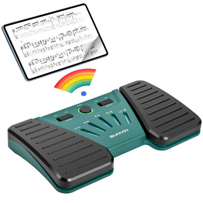 Picture of Wireless Page Turner Pedal Bluetooth Foot Pedal Music Page Turner Pedal for Phones Ipad Tablets Phone Rechargeable Hands-Free Page Turner Pedal Anti-slip(Green)