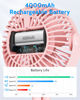 Picture of SWEETFULL Portable Stroller Fan, with Display 4000mAh Battery Powered Mini Clip On Fan, 4-Speed Rechargeable Small Personal Fan Handheld Desk Cooling Fan for Baby Car Seat Crib Travel Pink