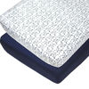 Picture of HonestBaby unisex baby Organic Cotton Changing Pad Covers (Set of Two) Winter Accessory Set, Compass/Navy, One Size US
