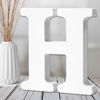 Picture of AOCEAN 6 Inch White Wood Letters Unfinished Wood Letters for Wall Decor Decorative Standing Letters Slices Sign Board Decoration for Craft Home Party Projects (H)