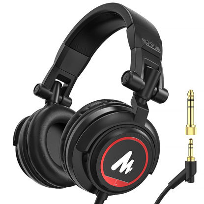 Picture of MAONO 50MM Drivers Over Ear Studio Headphones, AU-MH501 Stereo Monitor Closed Back Headphones, Lightweight Foldable Design for Smartphone, Computer, Podcast, Mixer, Music, DJ