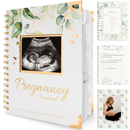 Picture of Pregnancy Journal Memory Book - 90 Pages Hardcover Pregnancy Book, Pregnancy Planner, Pregnancy Journals for First Time Moms, Baby Memory Book, Mom Book Diary, Ultrasound Baby Book Memory (Alpine)