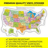 Picture of RV State Travel USA Map Vinyl Sticker - Camper Trailer Decals for Window with State Flag - Road Trip Map of America - Waterproof, UV Protection for Window, Door or Wall (Roadmap)