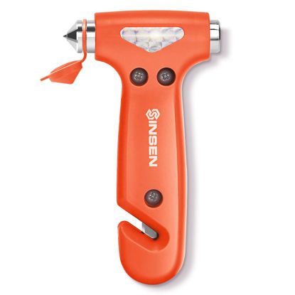 Picture of SENSEN Car Window Breaker Seatbelt Cutter, Emergency Escape Tool to Break Glass, Safety Hammer, 3-in-1, Orange
