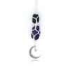 Picture of BOHO GARDEN Hanging Car Charm - Black Tourmaline, Amethyst - Dangling Moon, Healing Crystal Accessories, Rearview Mirror Decorations - Grounding, Confidence, Protection, Balance, Energy, Spirituality