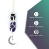 Picture of BOHO GARDEN Hanging Car Charm - Black Tourmaline, Amethyst - Dangling Moon, Healing Crystal Accessories, Rearview Mirror Decorations - Grounding, Confidence, Protection, Balance, Energy, Spirituality