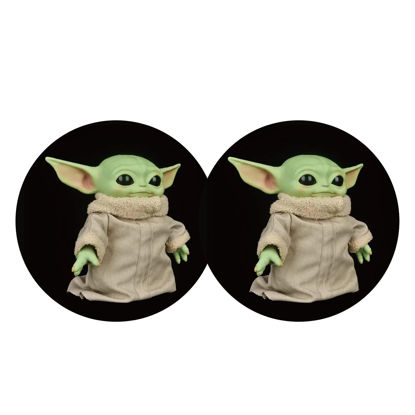 Picture of Car Cup Holder Coasters - 2PCS 2.75" Car Coasters for Star Wars The Mandalorian The Child Baby Yoda - Universal Auto Anti Slip Cup Holder Insert Coasters by FLYEEGO