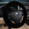 Picture of Fluffy Wool Sheepskin Fuzzy Black Car Steering Wheel Cover for Universal Auto Steering Wheel 14 1/2-15 1/2inch, Anti-Slip, Soft Plush, Comforting and Luxurious, Soft Texture (Black)
