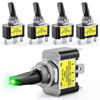 Picture of Nilight 5PCS LED Toggle Switch ON Off 12V 30A Green LED Lighted Metal Switch Heavy Duty SPST 3 Pin Rocker Switch 12mm Mounting Hole for Automotive Cars Trucks Boats Racing Cars