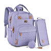 Picture of Dikaslon Diaper Bag Backpack with Portable Changing Pad, Pacifier Case and Stroller Straps, Large Unisex Baby Bags for Boys Girls, Multipurpose Travel Back Pack Moms Dads, Taro Purple