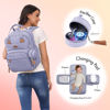 Picture of Dikaslon Diaper Bag Backpack with Portable Changing Pad, Pacifier Case and Stroller Straps, Large Unisex Baby Bags for Boys Girls, Multipurpose Travel Back Pack Moms Dads, Taro Purple
