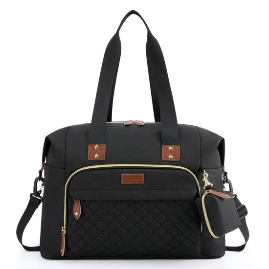 Picture of Tuwubi Diaper Bag Tote,Diaper Bag backpack with Pacifier Case Large Travel Diaper Tote Caddy for Mom and Dad Multifunction Large Baby Bag - Black