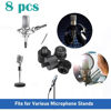 Picture of 8Pcs Mic Thread Adapter Kit 5/8 to 3/8 Mic Screw Adapters 1/4 to 5/8 Mic Stand Adapter Aluminum Alloy