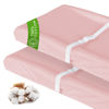 Picture of Changing Pad Cover Cotton Pink for Girl, 2 Pack Changing Table Pad Cover Cradle Sheet Soft and Breathable 16" x 32" for Standard Baby Changing Pads, Pink Changing Pad Cover