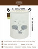 Picture of HUNRUNG Laundry Hamper,Large Canvas Fabric Lightweight Storage Basket Toy Organizer Dirty Clothes Collapsible Waterproof for College Dorms, Children Bedroom,Bathroom（Round-Family Elephants）