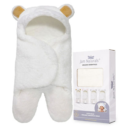 Picture of Jam Naturals-Cute Bear Organic Newborn Swaddle Wrap-Gender Neutral Soft Baby Blanket, Newborn Baby Registry Gift (Golden Brown, 0-3m)
