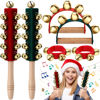Picture of Boao 6 Pcs Christmas Hand Jingle Bells Wooden Handle Sleigh Bells Wrist Band Bells Sleigh Bells Instrument Shaker Rattle Musical Percussion for Xmas Party Favors(Red and Green)
