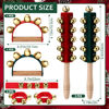 Picture of Boao 6 Pcs Christmas Hand Jingle Bells Wooden Handle Sleigh Bells Wrist Band Bells Sleigh Bells Instrument Shaker Rattle Musical Percussion for Xmas Party Favors(Red and Green)