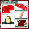 Picture of Boao 6 Pcs Christmas Hand Jingle Bells Wooden Handle Sleigh Bells Wrist Band Bells Sleigh Bells Instrument Shaker Rattle Musical Percussion for Xmas Party Favors(Red and Green)
