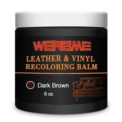 Picture of WERBME Leather Recoloring Balm, Dark Brown Leather Color Restorer, Leather Dye, Leather Couch Paint-Repair Leather Color on Faded & Scratche, for Restore Couches, Car Seats, Clothing, Shoes