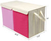 Picture of YOLOXO Toy Box Chest, Collapsible Sturdy Storage Bins with Lids, Extra Large Kids Toy Storage Organizer Boxes Bins Baskets for Kids, Boys, Girls, Nursery Room, Playroom, Closet (Pink)