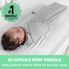 Picture of Ingenuity SwaddleMe Monogram Collection Baby Swaddle, 100% Cotton, Improves Sleep & Calms Startle Reflex, 0-3 Months, Pocket Fold Design for Easy Changes, 1.0 TOG, 1-Pack - Sunset Space