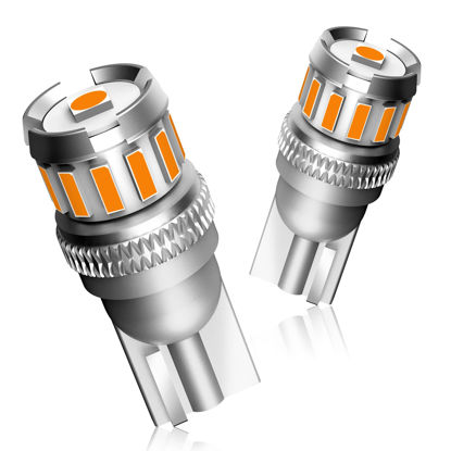 Picture of AUTOONE 194 LED Bulb Amber Yellow, Side Marker Lights 300% Brighter T10 168 2825 W5W LED Bulbs for License Plate Light Dome Map Door Courtesy Interior Car Lights, Pack of 2
