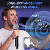 Picture of Wireless Microphone, Rechargeable Dual Cordless Handheld Dynamic Wireless Mics,NEWBAXS Karaoke Microphones with 1/4'' Output for Karaoke, Meeting, Singing, Church, Wedding