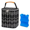 Picture of BABEYER BreastMilk Cooler Bag with Ice Pack Fits 4 Baby Bottles Up to 9 Ounce, Baby Bottle Bag Fits for Nursing Mom Daycare, Black