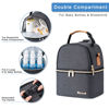 Picture of BABEYER Breastmilk Cooler Bag with Ice Pack Fits 6 Baby Bottles up to 9 Ounce, Breastmilk Pump Cooler Bag with Shoulder Strap for Nursing Mom Daycare, Work, Travel- Grey