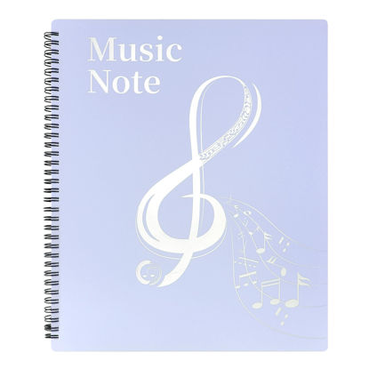 Picture of MUDOR Sheet Music Folder for Sheet Music Page 8.5X 11 Inches, Sheet Music Holder Allow Annotations, Eliminate Glare, 60 Pages Spiral Sheet Music Binder Organizer, Sheet Music Storage