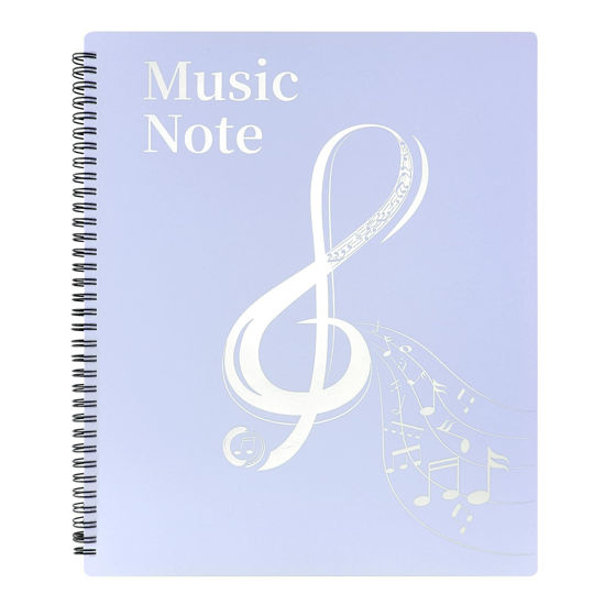 Picture of MUDOR Sheet Music Folder for Sheet Music Page 8.5X 11 Inches, Sheet Music Holder Allow Annotations, Eliminate Glare, 60 Pages Spiral Sheet Music Binder Organizer, Sheet Music Storage