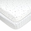 Picture of American Baby Company 2 Pack Fitted Pack N Play Playard Sheet 27" x 39", Soft Breathable Neutral 100% Cotton Jersey Pack and Play Sheet, Grey Stars/Zigzag, for Boys and Girls, Fits Most Mini Crib