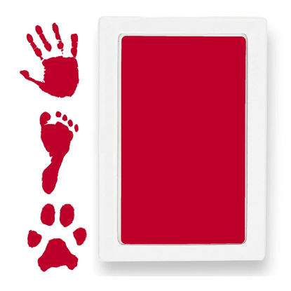 Picture of Clean Touch Ink Pad for Baby Handprints and Footprints - Inkless Infant Hand & Foot Stamp - Safe for Babies, Doesn’t Touch Skin - Perfect Family Memory or Gift - Red Print Kit by Tiny Gifts