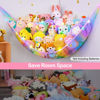 Picture of Unicorn Castle Stuffed Animal Net Hammock Kids Toy Storage with LED Light Plush Toy Organizer Corner Hanging Stuffed Animal Holder For Nursery Kids Girls Room Decor
