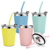 Picture of Vermida Kids Cups with Straws and Lids Leak Proof, 12oz Sippy Cups for Toddlers 1-3, 4 Pack Toddler Cups Spill Proof Stainless Steel Kids Cups with Lids for School, Outdoor