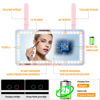 Picture of Car Sun Visor Vanity Mirror: Pink Rechargeable Led Makeup Mirror with 3 Light Modes & Dimmable Touch Screen - Car Mirror Accessories for Women Girl