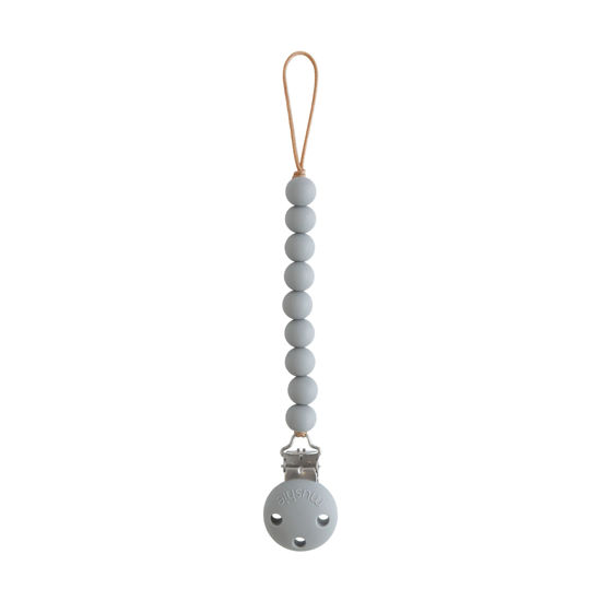 Picture of mushie 100% Silicone Baby Pacifier Clip BPA Free | Hera (Stone)