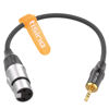 Picture of tisino XLR to 3.5mm Balanced Cable Adapter, Gold-Plated XLR Female to 1/8 inch Mini Jack Aux Mono Audio Cord for Shotgun or Condenser Microphones - 1ft