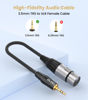 Picture of tisino XLR to 3.5mm Balanced Cable Adapter, Gold-Plated XLR Female to 1/8 inch Mini Jack Aux Mono Audio Cord for Shotgun or Condenser Microphones - 1ft
