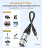 Picture of tisino XLR to 3.5mm Balanced Cable Adapter, Gold-Plated XLR Female to 1/8 inch Mini Jack Aux Mono Audio Cord for Shotgun or Condenser Microphones - 1ft