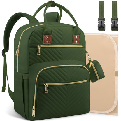 Picture of Tenot Baby Diaper Bag Backpack, Travel Diaper Bags for Baby Girl Boy Large Capacity Baby Bag Backpack for Women Army Green