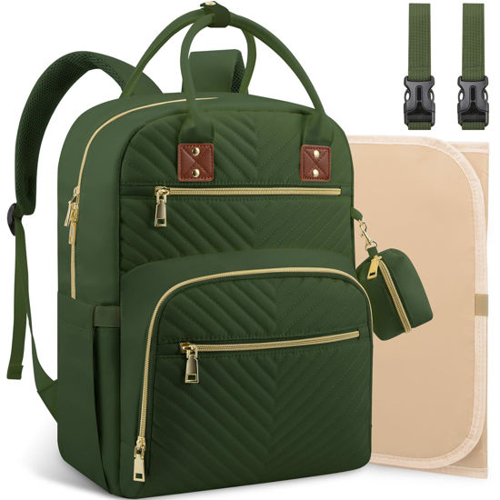 Picture of Tenot Baby Diaper Bag Backpack, Travel Diaper Bags for Baby Girl Boy Large Capacity Baby Bag Backpack for Women Army Green