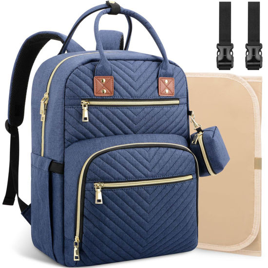 Picture of Tenot Baby Diaper Bag Backpack, Travel Diaper Bags for Baby Girl Boy Large Capacity Baby Bag Backpack for Women Peacock Blue