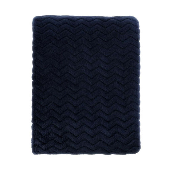 Picture of CREVENT 30''X40'' Soft Cozy Warm Baby Blankets for Boys Girls Solid Color - All Season Use - Newborn Essentials (Wave Dark Blue/Navy)
