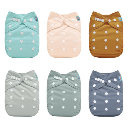 Picture of ALVABABY Baby Cloth Diapers 6 Pack with 12 Inserts Baby Girls and Boys 6BM108A