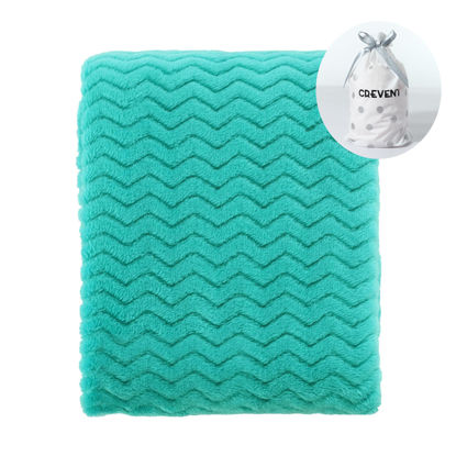 Picture of CREVENT 30''X40'' Soft Cozy Warm Baby Blankets for Boys Girls Solid Color - All Season Use - Newborn Essentials (Wave Teal Blue)